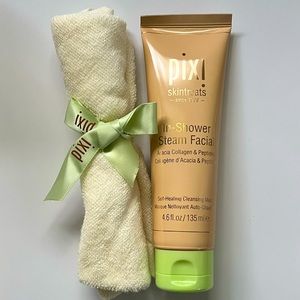 NEW! Pixi Skintreats In-Shower Steam Facial with Towel! 4.6fl oz